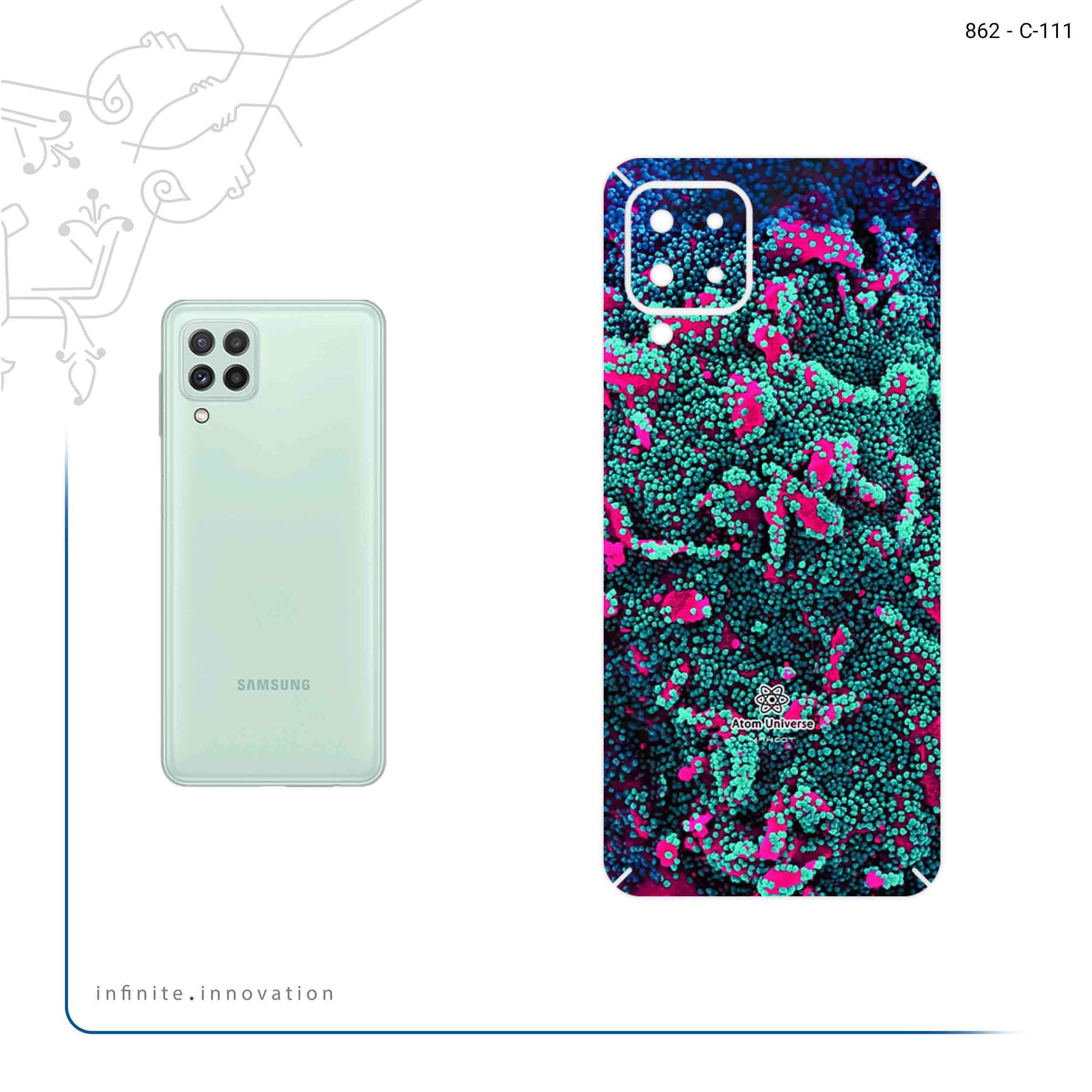 برچسب پوششی ماهوت مدل Atom Universe 8 مناسب برای گوشی موبایل سامسونگ Galaxy A22 4G