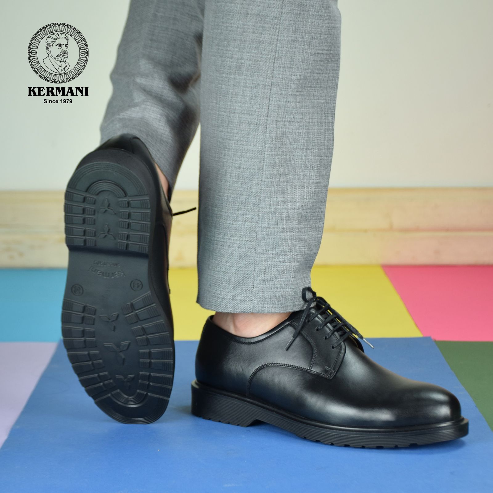 کفش مردانه کرمانی مدل چرم دستدوز کد 1066 رنگ مشکی - - 2