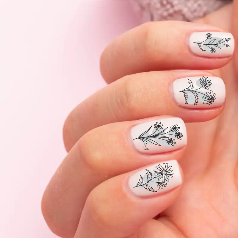 برچسب لنز ناخن طرح گل مدل L2058