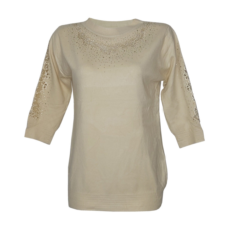 پلیور زنانه مدل گیپوری نگین دار ۸۷۸