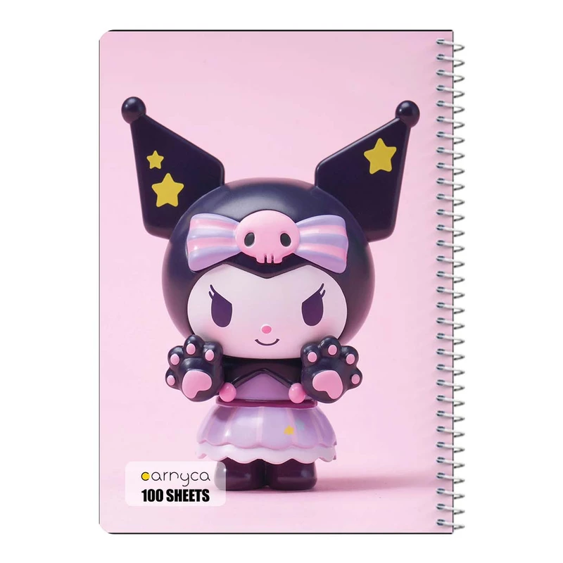 دفتر مشق 100 برگ سیمی کارنیکا طرح مای ملودی و کورومی My Melody & Kuromi کد 45653