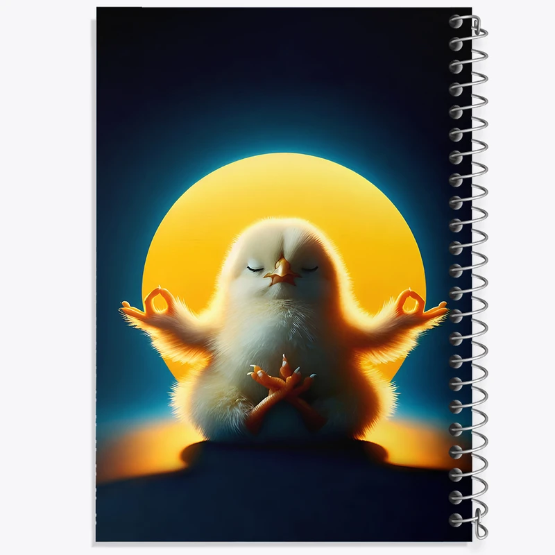 دفتر شطرنجی 50 برگ خندالو طرح جوجه و یوگا کد F6124