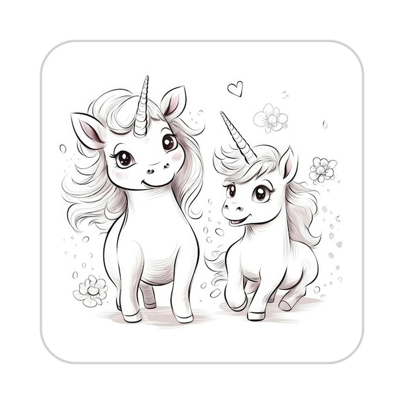 زیر لیوانی کاکتی طرح اسب تک شاخ و یونیکورن مدل mp33460