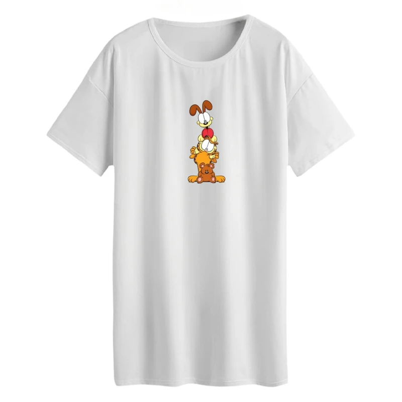 تی شرت لانگ آستین کوتاه زنانه مدل گارفیلد کد 01