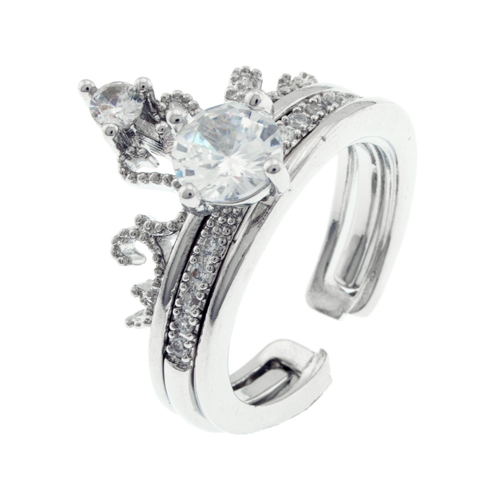 انگشتر زنانه برانت مدل تاج بسته دو عددی