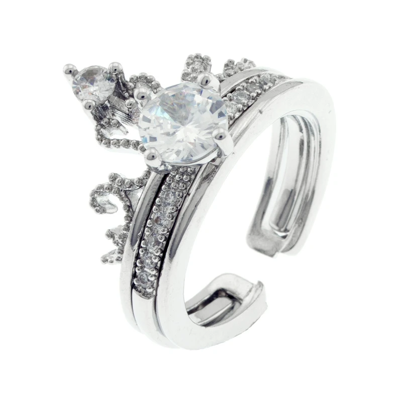 انگشتر زنانه برانت مدل تاج بسته دو عددی