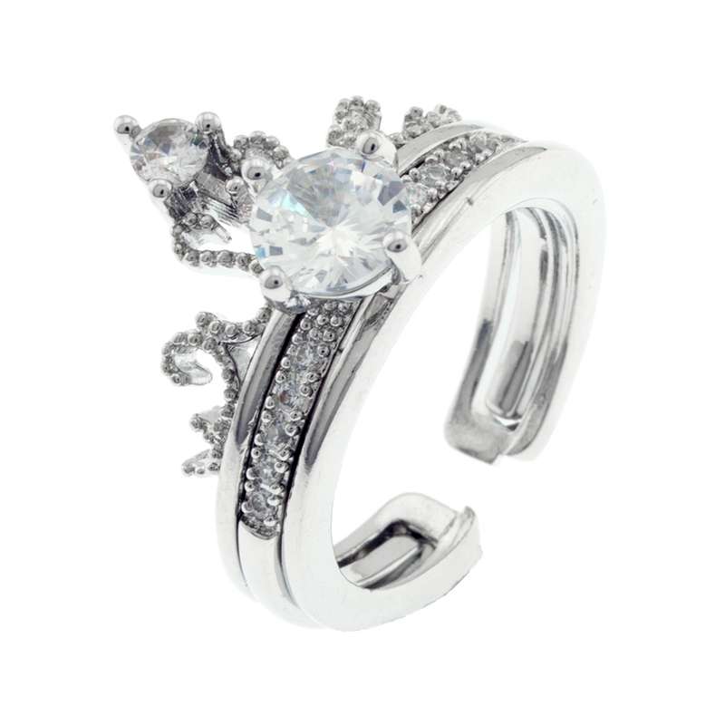 انگشتر زنانه برانت مدل تاج بسته دو عددی