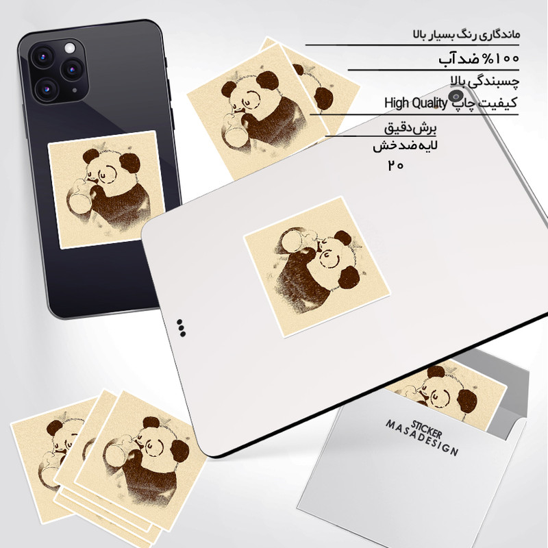 استیکر تزئینی موبایل و تبلت ماسا دیزاین مدل stkv0241 طرح پاندا