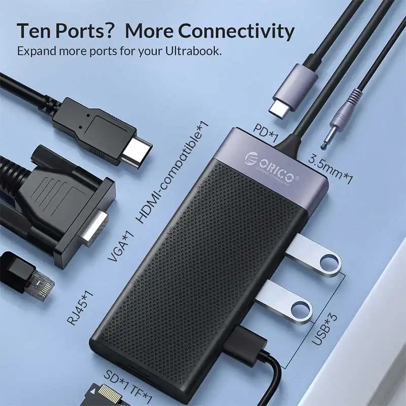 هاب ده پورت USB-C اوریکو مدل MDK-10P