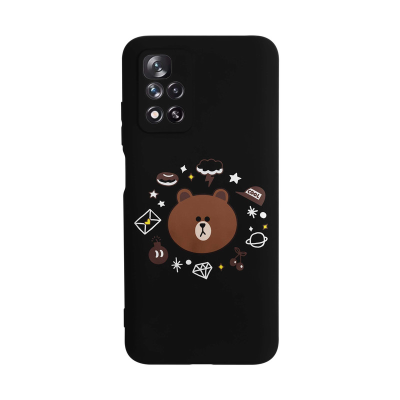 کاور قاب گارد طرح خرس لاین مینیمال کد s6142 مناسب برای گوشی موبایل شیائومی Redmi Note 11 5G / Poco M4 Pro 5G