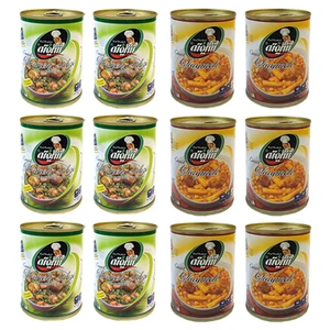 کنسرو خورشت قیمه و سیب زمینی با سویا  - 370 گرم به همراه کنسرو خورشت سبزی با سویا  شیفته - 370 گرم - بسته 12 عددی