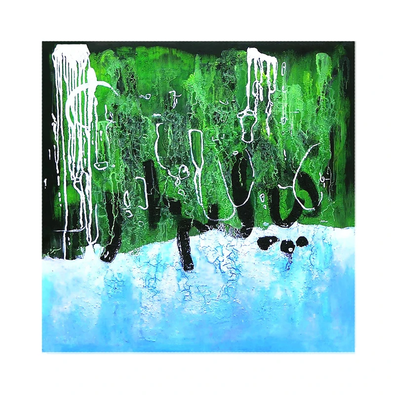 تابلو نقاشی رنگ روغن به سبک انتزاعی طرح شالیزار