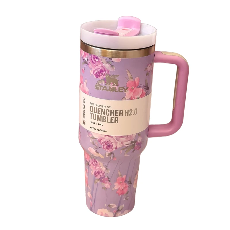 تراول ماگ مدل دسته دار گل دار گنجایش 1.18 لیتر