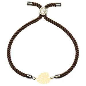 دستبند طلا 18 عیار زنانه الن نار مدل برگ 101316