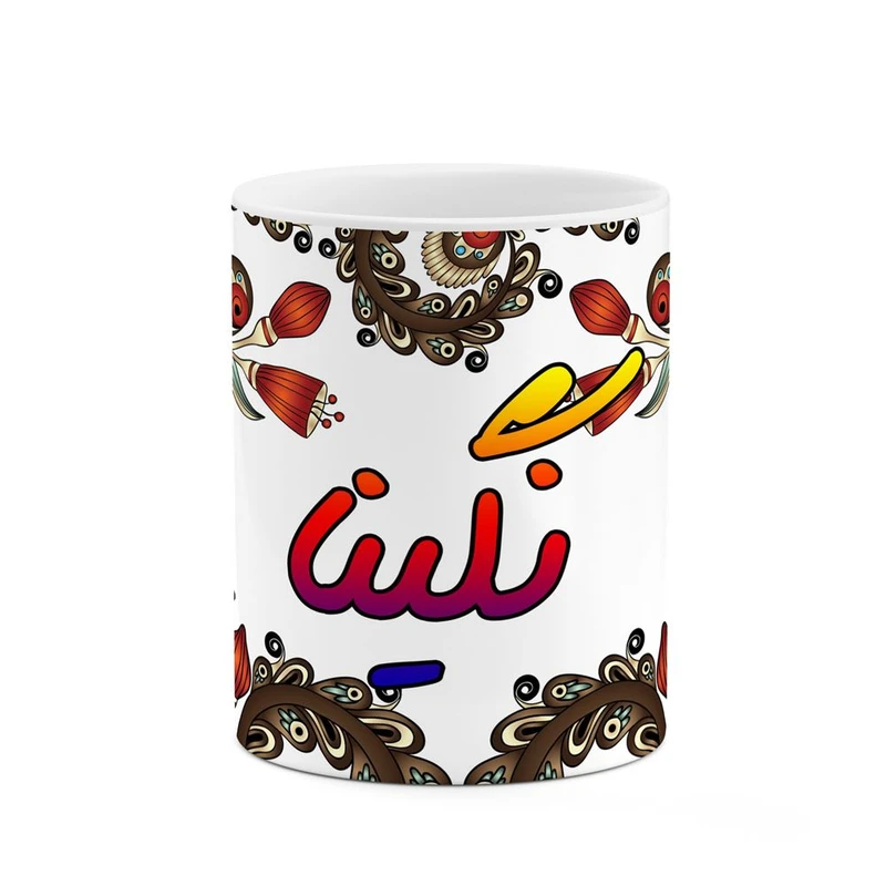 ماگ کاکتی مدل اسم نگینا طرح سنتی گل و بته کد mgh48062