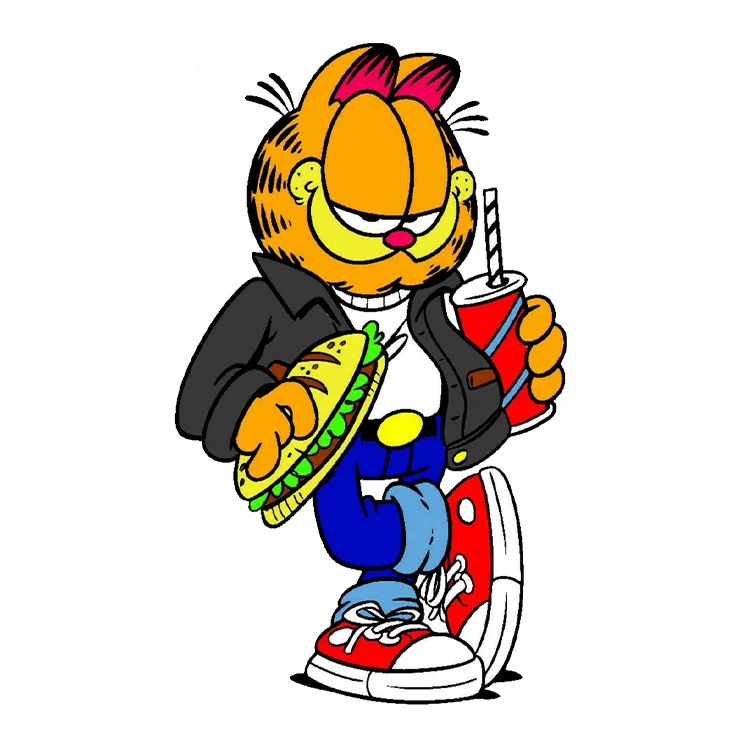 استیکر پارچه و لباس پاد آفرین مدل کارتونی گارفیلد کد S1056