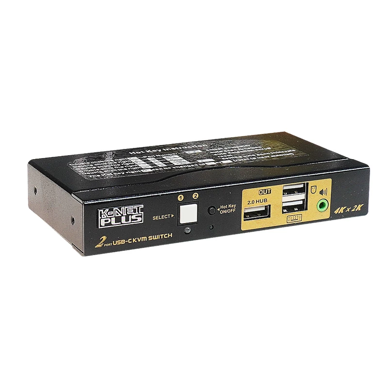 کی وی ام سوییچ Type C دو پورت کی نت پلاس مدل KP-SWKC002
