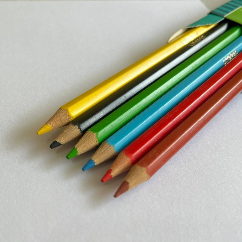 مداد رنگی 6 رنگ تی تی ام مدل دختر مدرسه ای