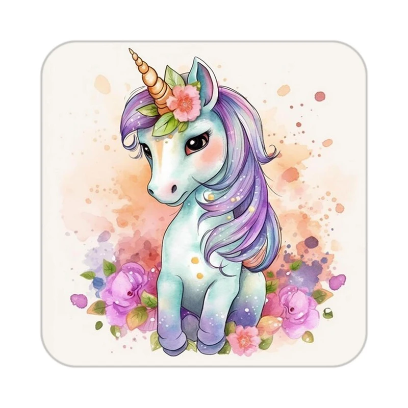 زیر لیوانی کاکتی طرح اسب تک شاخ و یونیکورن مدل mp33450