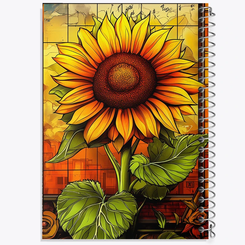 دفتر مشق 100 برگ خندالو طرح گل آفتابگردان کد N1967