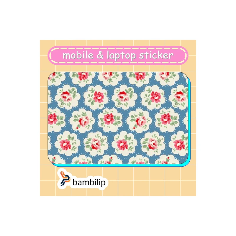 استیکر بامبیلیپ مدل کارت عابر طرح گل گلی صورتی آبی کد 3038582