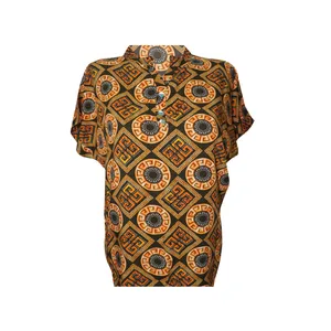 بلوز آستین کوتاه زنانه مدل هاوایی