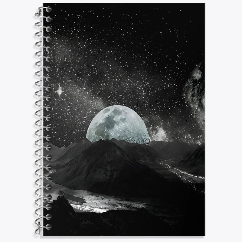 دفتر زبان 50 برگ خندالو مدل سه خط طرح کهکشان (galaxy) کد F6716