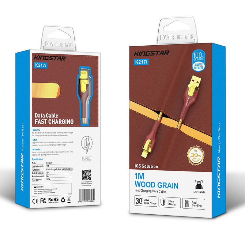 کابل تبدیل USB به لایتنینگ کینگ استار مدل K217i طول 1 متر