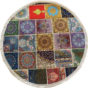  کلاژ فرش ماشینی یک متری نارسیس طرح گرد کد 4726