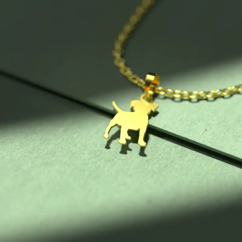 گردنبند طلا 18 عیار زنانه مدوپد مدل سگ کد J3-1-1032