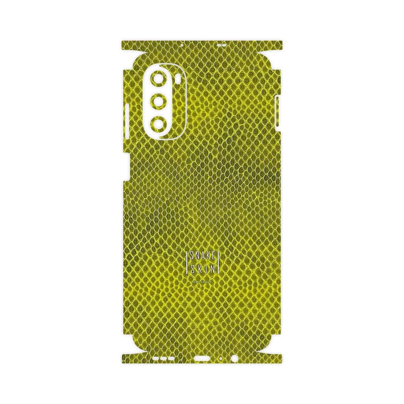 برچسب پوششی ماهوت مدل Yellow Snake Skin-FullSkin مناسب برای گوشی موبایل موتورولا Moto G52