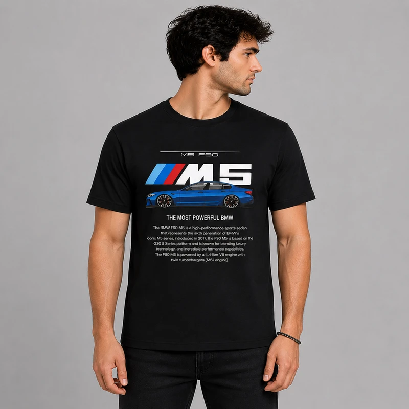 تی شرت مردانه پنبه دورو طرح BMW