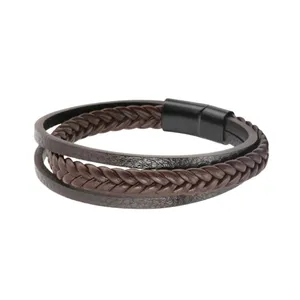 دستبند مردانه مدل گابریل چرمی کد 8033