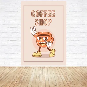 تابلو شاسی مدل کافی شاپ طرح کارتونی فنجان قهوه کد 1050