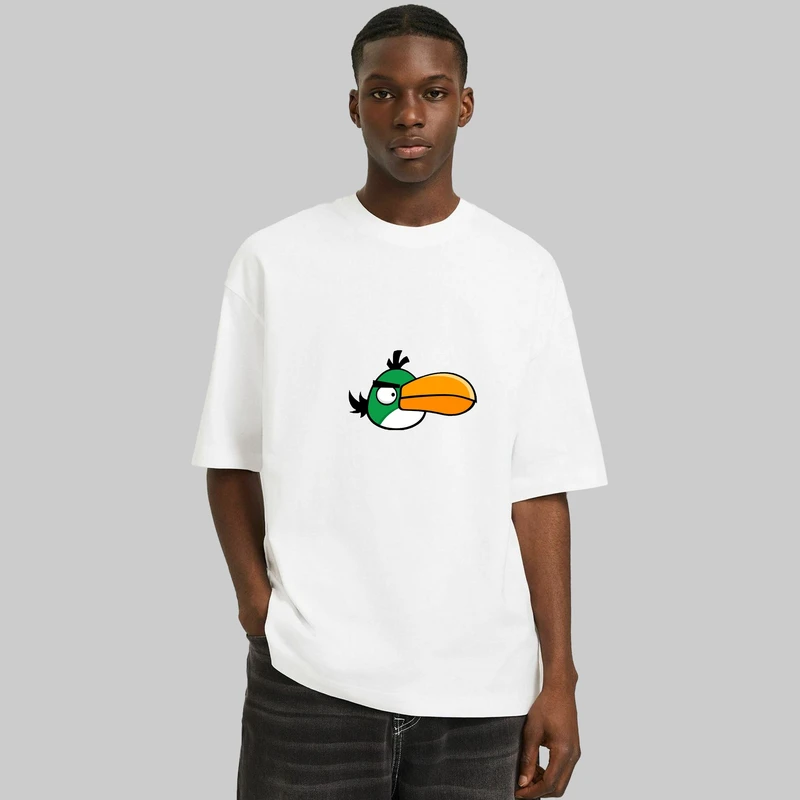 تی شرت مردانه لانگ پنبه دورو طرح green bird