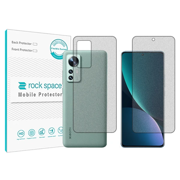 محافظ صفحه نمایش مات راک اسپیس مدل HyMTT مناسب برای گوشی موبایل شیائومی 12Pro به همراه محافظ پشت گوشی 