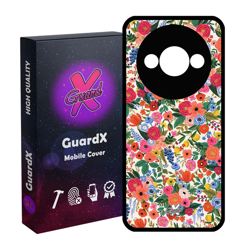 کاور گارد ایکس طرح گل مدل قاب Glass10247 مناسب برای گوشی موبایل شیائومی Redmi A3 4G/ A3X 4G/ Poco C61