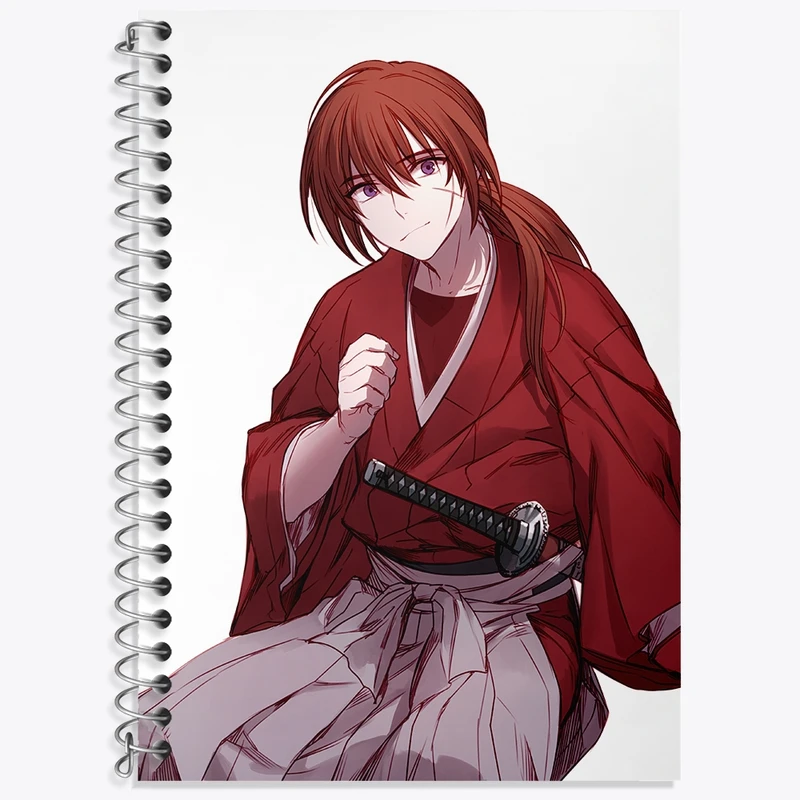 دفتر زبان 50 برگ خندالو مدل سه خط طرح انیمه رورونی کنشین کد 34915