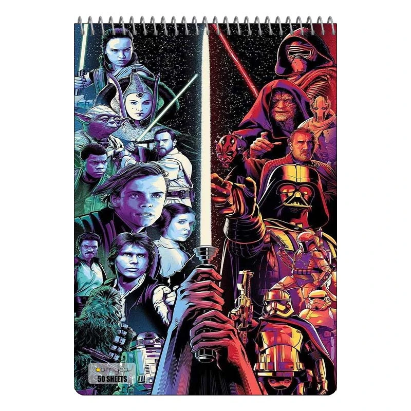 دفتر نقاشی 50 برگ سیمی کارنیکا طرح جنگ ستارگان Star Wars کد 28249