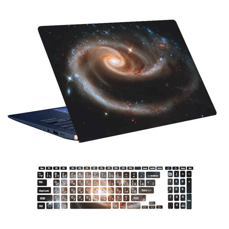 استیکر لپ تاپ توییجین و موییجین طرح Space کد 103 مناسب برای لپ تاپ 15.6 اینچ به همراه برچسب حروف فارسی کیبورد 