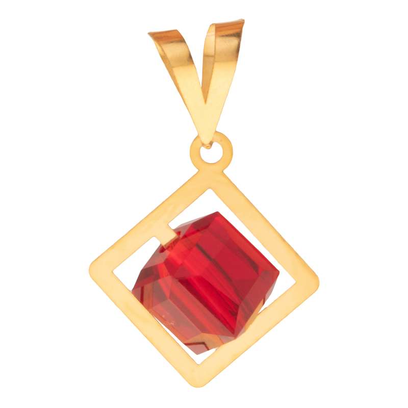 آویز گردنبند طلا 18 عیار زنانه ناریا مدل مکعب رنگ قرمز آویز گردنبند طلا 18 عیار زنانه ناریا مدل مکعب رنگ قرمز