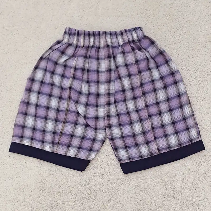 شلوارک بچگانه طرح چهارخانه کد B77