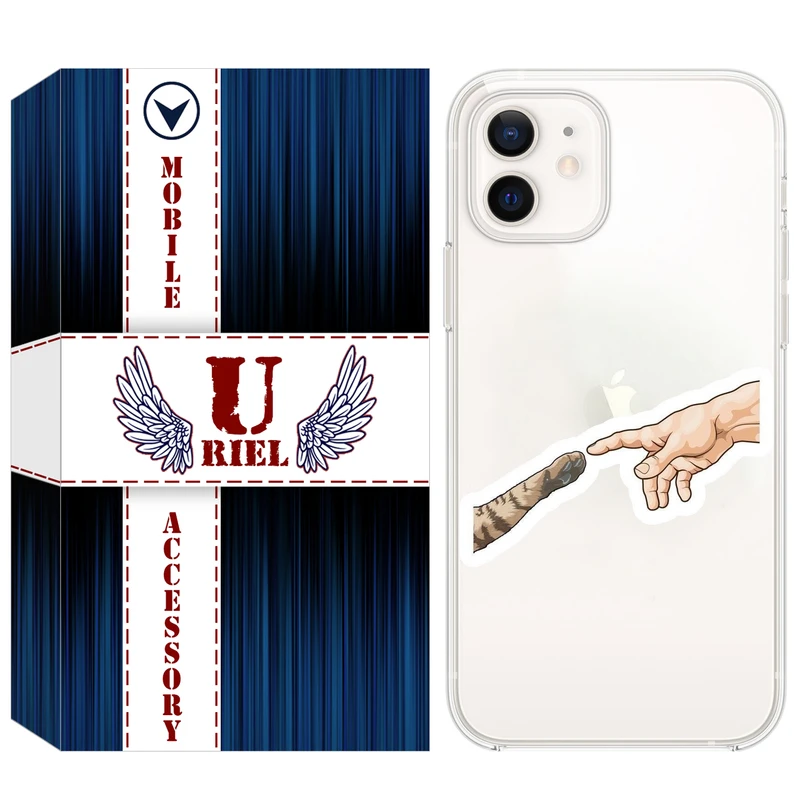 کاور یوریل مدل Clear کد 94 طرح دست گربه مناسب برای گوشی موبایل اپل iPhone 12