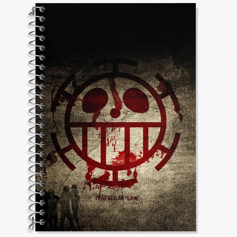 دفتر زبان 50 برگ خندالو مدل دو خط طرح دزدان دریایی لاو انیمه وان پیس One Piece کد 11409