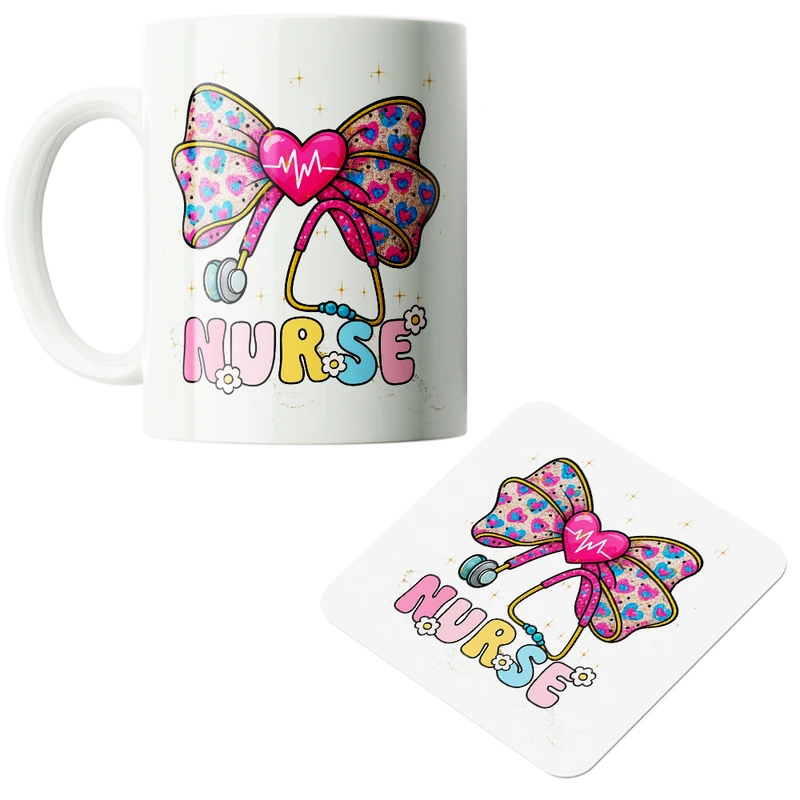 ماگ پاد آفرین مدل پزشک پرستار کادر درمان بیمارستان کد PZ074 به همراه زیرلیوانی