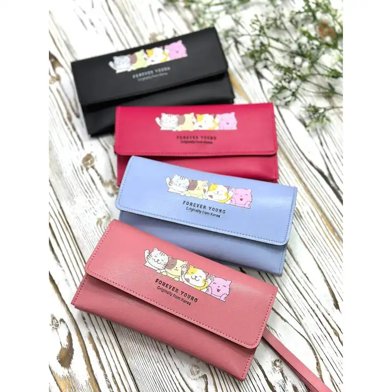 کیف پول زنانه مدل گربه خندون KZD-045