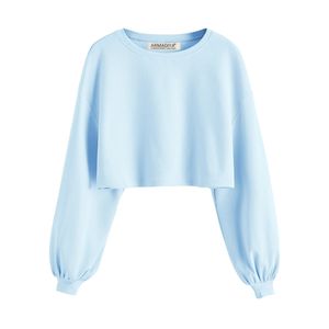 کراپ‌ تی‌شرت آستین بلند زنانه آرمادیا مدل کبریتی فلورانس کد BL04