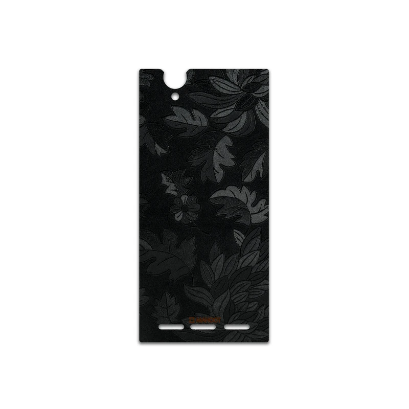 برچسب پوششی ماهوت مدل Black-Wildflower مناسب برای گوشی موبایل سونی Xperia T2 Ultra