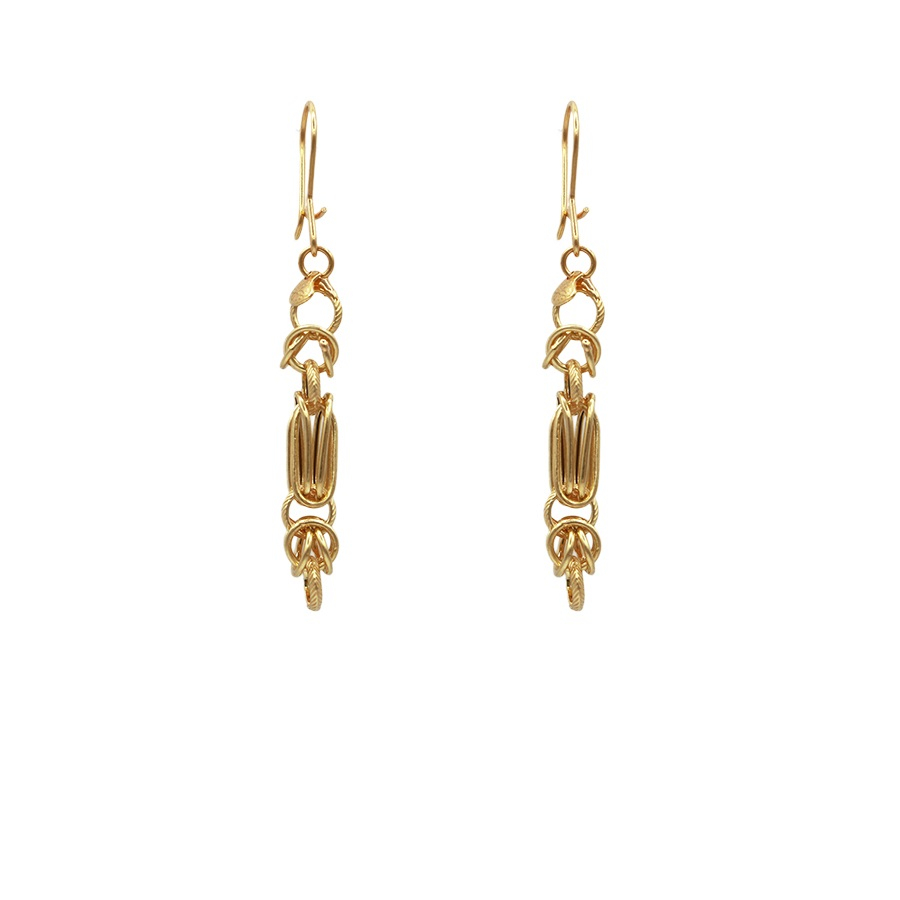 گوشواره طلا 18 عیار زنانه جواهری حقانی مدل شانل کد3