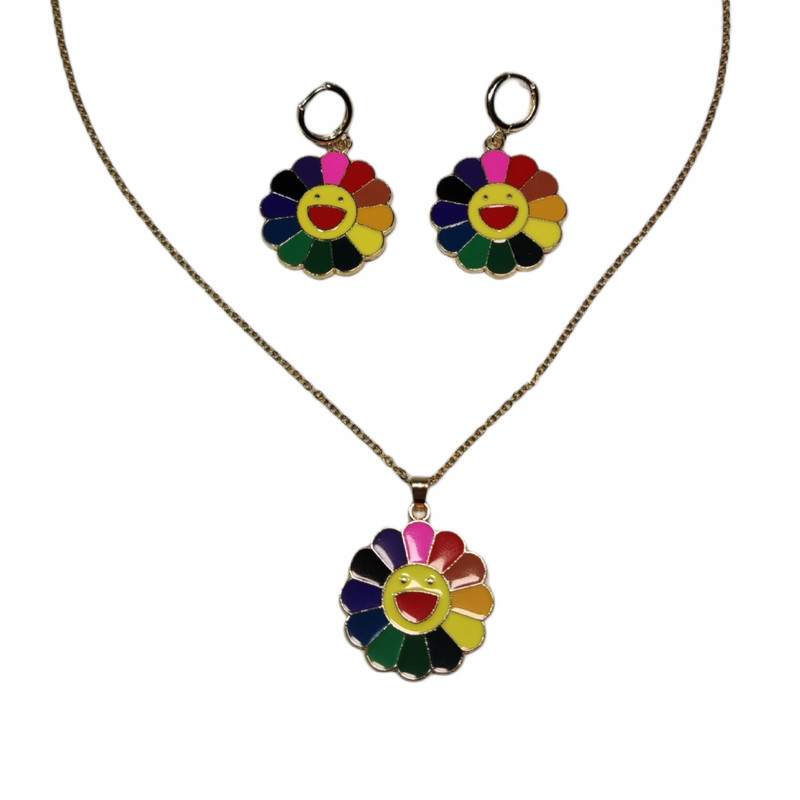 نیم ست دخترانه مدل گل‌ رنگین کمان